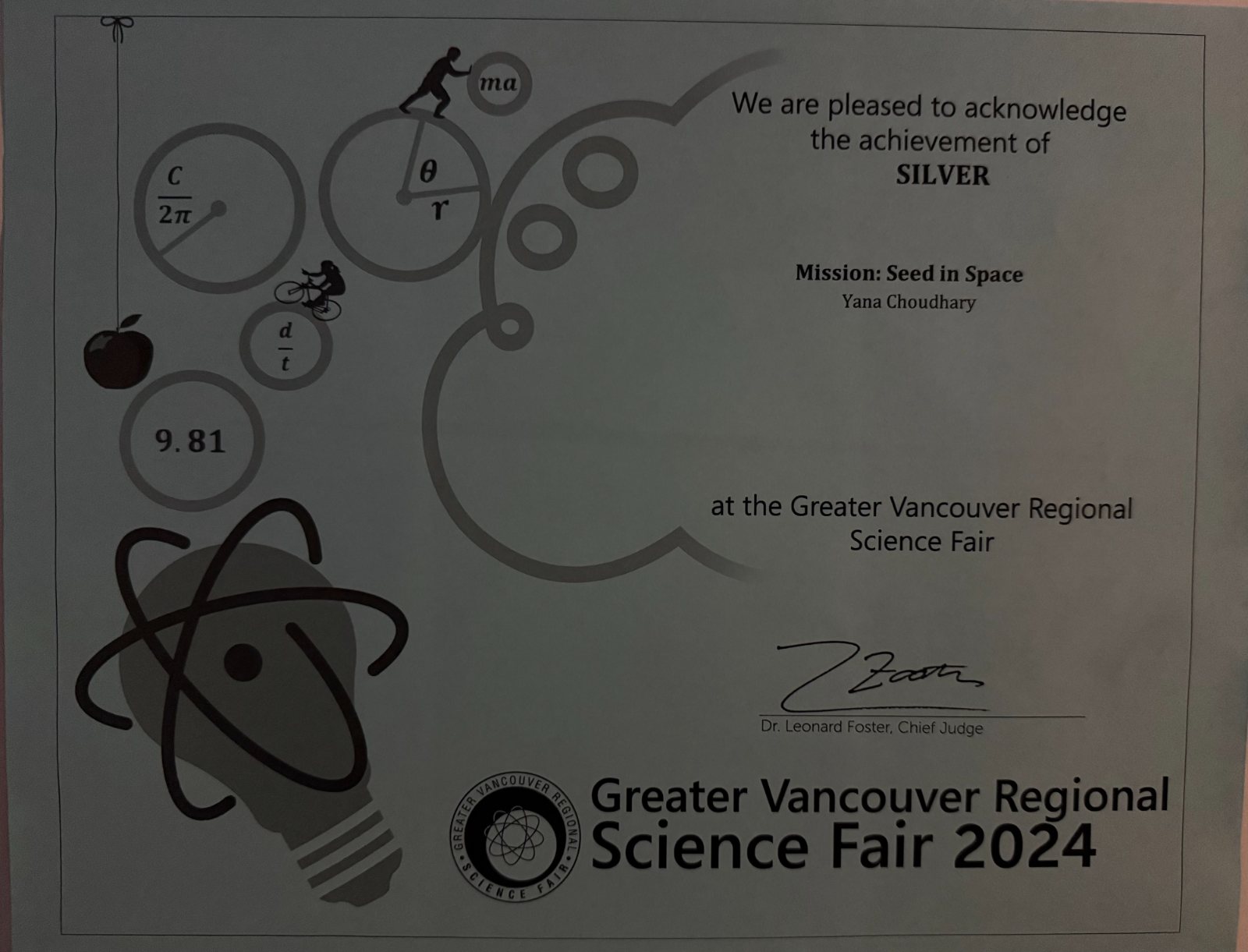 GVRSF 2024 — Silver, Mission: Seed in Space