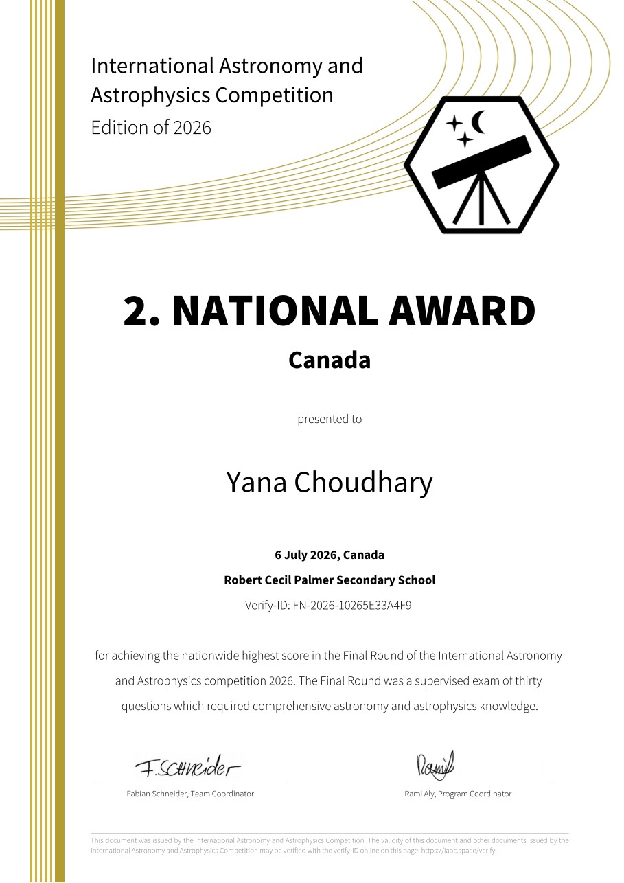 IAAC 2026 — 2. National Award, Canada