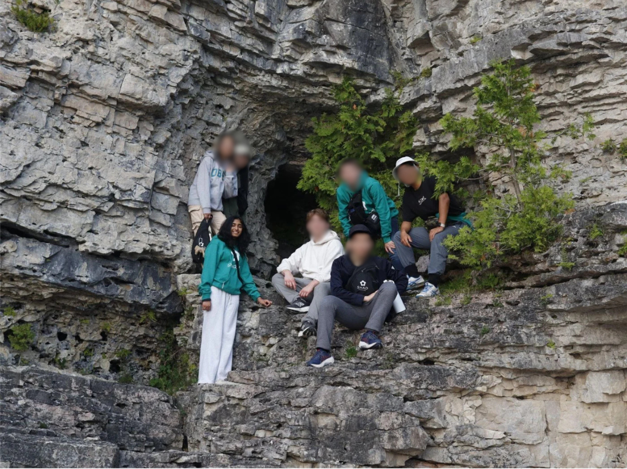 SHAD cohort group photo on a rocky outcrop